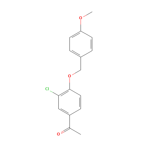 1-[3-chloro-4-[(4-methoxyphenyl)methoxy]phenyl]ethanone (CAS: 1225598-51-5) - Chemical Structure and Molecular Formula 