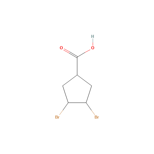3,4-dibromocyclopentane-1-carboxylic acid (CAS: 89415-65-6) - Chemical Structure and Molecular Formula 