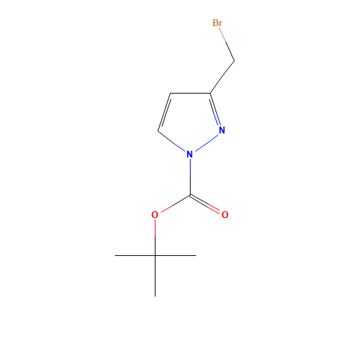tert-butyl 3-(bromomethyl)pyrazole-1-carboxylate (CAS: 186551-69-9) - Chemical Structure and Molecular Formula 