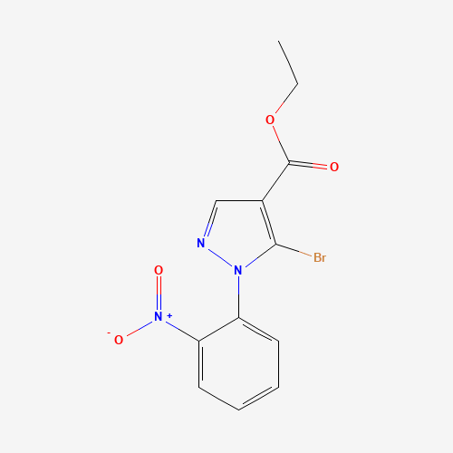 ethyl 5-bromo-1-(2-nitrophenyl)pyrazole-4-carboxylate (CAS: 1245227-21-7) - Chemical Structure and Molecular Formula 