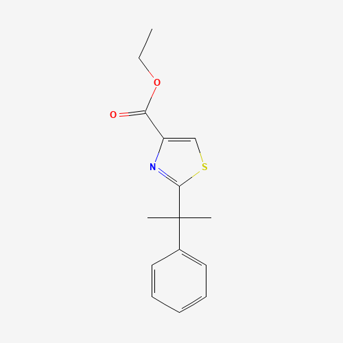 ethyl 2-(2-phenylpropan-2-yl)-1,3-thiazole-4-carboxylate (CAS: 1478720-96-5) - Chemical Structure and Molecular Formula 