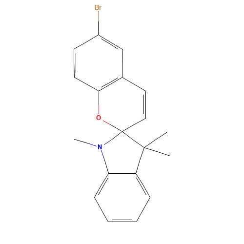 6-bromo-1',3',3'-trimethylspiro[chromene-2,2'-indole] (CAS: 16650-14-9) - Chemical Structure and Molecular Formula 