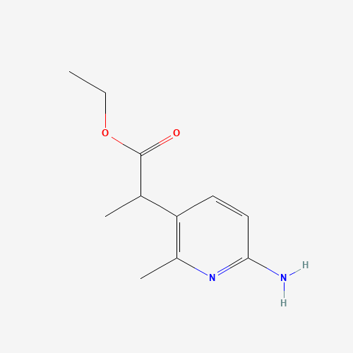 ethyl 2-(6-amino-2-methylpyridin-3-yl)propanoate (CAS: 1374575-20-8) - Chemical Structure and Molecular Formula 