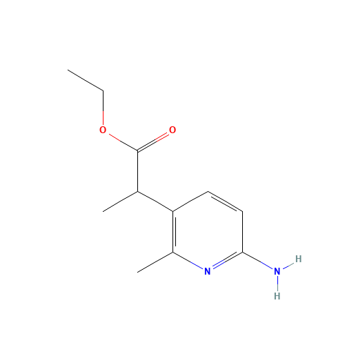 ethyl 2-(6-amino-2-methylpyridin-3-yl)propanoate (CAS: 1374575-20-8) - Chemical Structure and Molecular Formula 