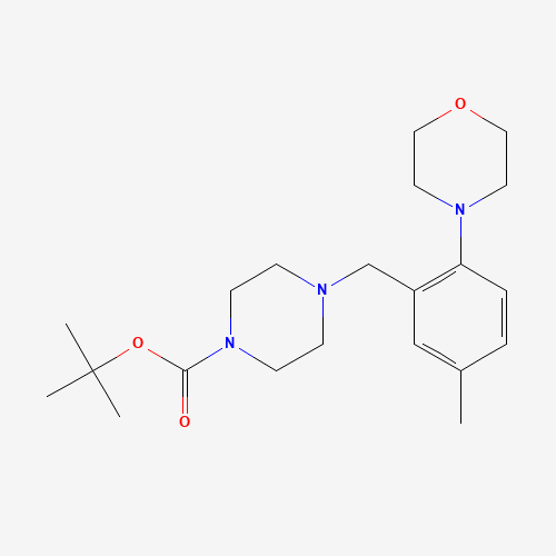 tert-butyl 4-[(5-methyl-2-morpholin-4-ylphenyl)methyl]piperazine-1-carboxylate (CAS: 1460033-45-7) - Chemical Structure and Molecular Formula 