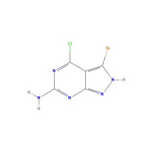 3-bromo-4-chloro-2H-pyrazolo[3,4-d]pyrimidin-6-amine (CAS: 1003298-79-0) - Chemical Structure and Molecular Formula 
