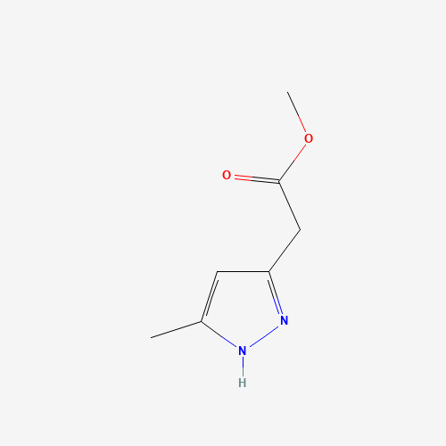 methyl 2-(5-methyl-1H-pyrazol-3-yl)acetate (CAS: 113465-94-4) - Chemical Structure and Molecular Formula 