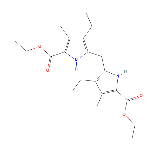 ethyl 5-[(5-ethoxycarbonyl-3-ethyl-4-methyl-1H-pyrrol-2-yl)methyl]-4-ethyl-3-methyl-1H-pyrrole-2-carboxylate (CAS: 6305-93-7) - Related Chemical Product