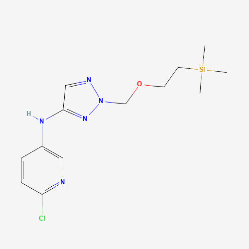6-chloro-N-[2-(2-trimethylsilylethoxymethyl)triazol-4-yl]pyridin-3-amine (CAS: 1611444-70-2) - Chemical Structure and Molecular Formula 