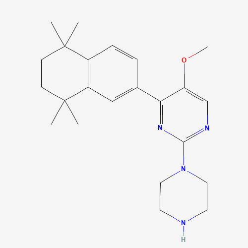 5-methoxy-2-piperazin-1-yl-4-(5,5,8,8-tetramethyl-6,7-dihydronaphthalen-2-yl)pyrimidine (CAS: 1384200-05-8) - Chemical Structure and Molecular Formula 