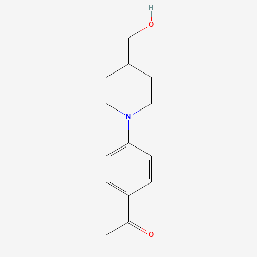 1-[4-[4-(hydroxymethyl)piperidin-1-yl]phenyl]ethanone (CAS: 1152501-50-2) - Chemical Structure and Molecular Formula 