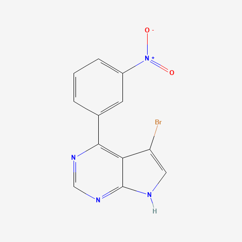 5-bromo-4-(3-nitrophenyl)-7H-pyrrolo[2,3-d]pyrimidine (CAS: 1443237-66-8) - Chemical Structure and Molecular Formula 