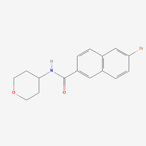 6-bromo-N-(oxan-4-yl)naphthalene-2-carboxamide (CAS: 1350411-39-0) - Chemical Structure and Molecular Formula 