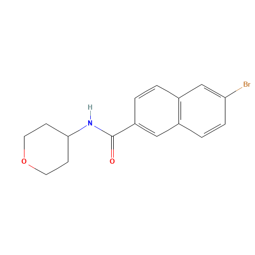 6-bromo-N-(oxan-4-yl)naphthalene-2-carboxamide (CAS: 1350411-39-0) - Chemical Structure and Molecular Formula 