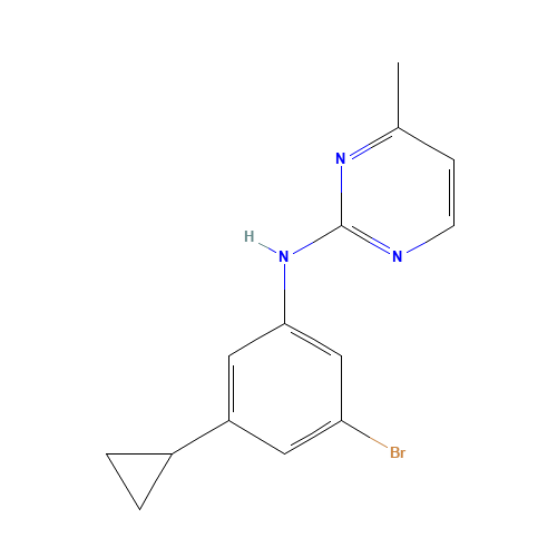 N-(3-bromo-5-cyclopropylphenyl)-4-methylpyrimidin-2-amine (CAS: 1312535-45-7) - Chemical Structure and Molecular Formula 