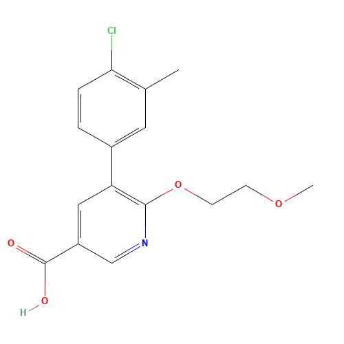 5-(4-chloro-3-methylphenyl)-6-(2-methoxyethoxy)pyridine-3-carboxylic acid (CAS: 1364678-63-6) - Related Chemical Product