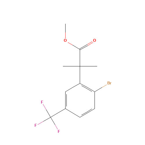 methyl 2-[2-bromo-5-(trifluoromethyl)phenyl]-2-methylpropanoate (CAS: 1069115-17-8) - Chemical Structure and Molecular Formula 