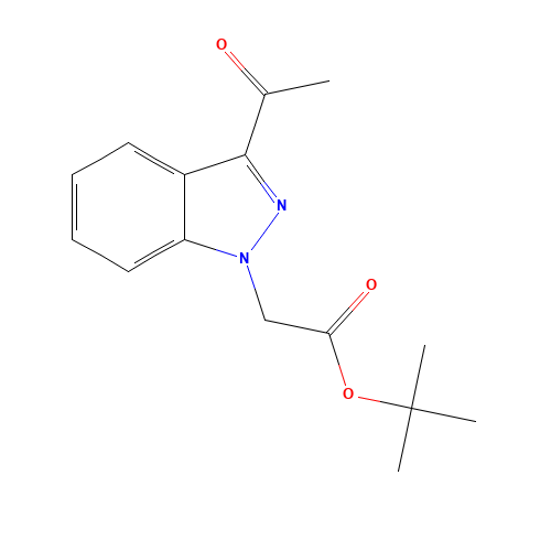 tert-butyl 2-(3-acetylindazol-1-yl)acetate (CAS: 1386457-48-2) - Chemical Structure and Molecular Formula 
