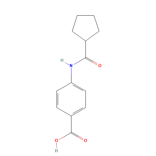 4-(cyclopentanecarbonylamino)benzoic acid (CAS: 54056-74-5) - Chemical Structure and Molecular Formula 