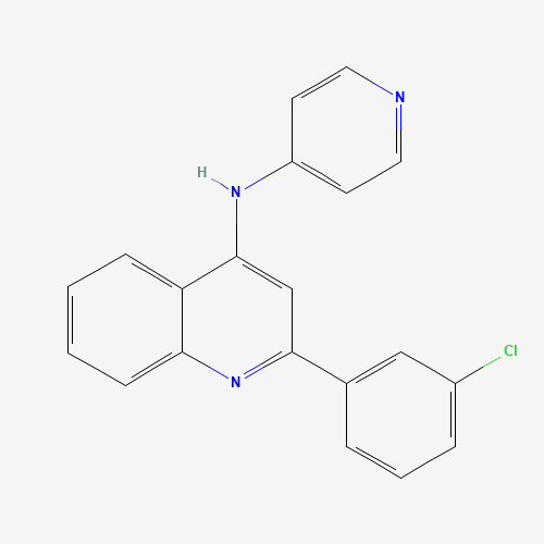 2-(3-chlorophenyl)-N-pyridin-4-ylquinolin-4-amine (CAS: 1303557-20-1) - Chemical Structure and Molecular Formula 