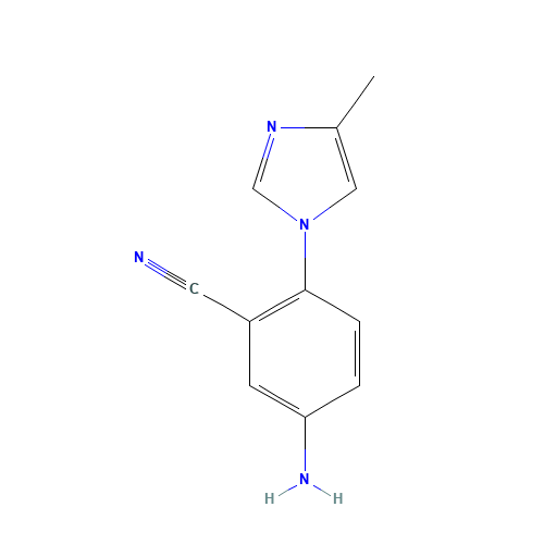 5-amino-2-(4-methylimidazol-1-yl)benzonitrile (CAS: 1077628-72-8) - Chemical Structure and Molecular Formula 