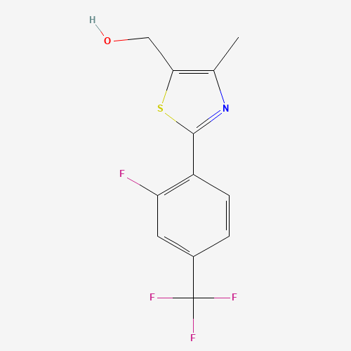 [2-[2-fluoro-4-(trifluoromethyl)phenyl]-4-methyl-1,3-thiazol-5-yl]methanol (CAS: 317319-36-1) - Chemical Structure and Molecular Formula 