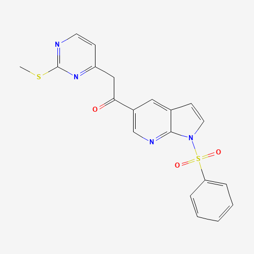 1-[1-(benzenesulfonyl)pyrrolo[2,3-b]pyridin-5-yl]-2-(2-methylsulfanylpyrimidin-4-yl)ethanone (CAS: 1111638-52-8) - Related Chemical Product