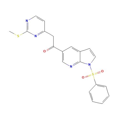 1-[1-(benzenesulfonyl)pyrrolo[2,3-b]pyridin-5-yl]-2-(2-methylsulfanylpyrimidin-4-yl)ethanone (CAS: 1111638-52-8) - Related Chemical Product