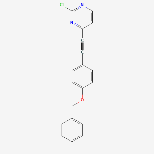 2-chloro-4-[2-(4-phenylmethoxyphenyl)ethynyl]pyrimidine (CAS: 1257078-89-9) - Chemical Structure and Molecular Formula 