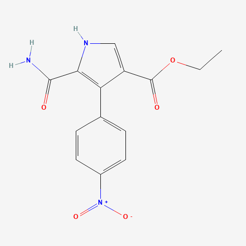 ethyl 5-carbamoyl-4-(4-nitrophenyl)-1H-pyrrole-3-carboxylate (CAS: 939807-27-9) - Chemical Structure and Molecular Formula 