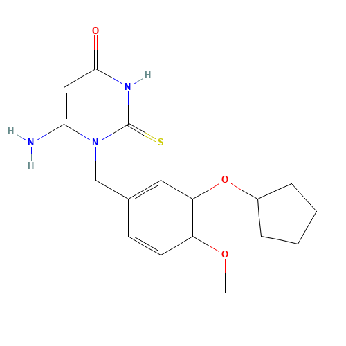 6-amino-1-[(3-cyclopentyloxy-4-methoxyphenyl)methyl]-2-sulfanylidenepyrimidin-4-one (CAS: 162279-51-8) - Related Chemical Product
