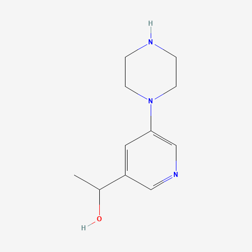 1-(5-piperazin-1-ylpyridin-3-yl)ethanol (CAS: 868245-24-3) - Chemical Structure and Molecular Formula 