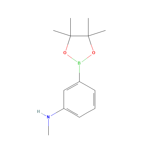 N-methyl-3-(4,4,5,5-tetramethyl-1,3,2-dioxaborolan-2-yl)aniline (CAS: 869090-08-4) - Chemical Structure and Molecular Formula 