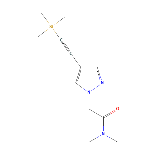 N,N-dimethyl-2-[4-(2-trimethylsilylethynyl)pyrazol-1-yl]acetamide (CAS: 1400287-30-0) - Chemical Structure and Molecular Formula 