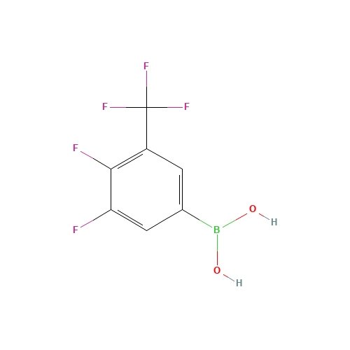 [3,4-difluoro-5-(trifluoromethyl)phenyl]boronic acid (CAS: 864759-64-8) - Chemical Structure and Molecular Formula 