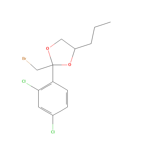 2-(bromomethyl)-2-(2,4-dichlorophenyl)-4-propyl-1,3-dioxolane (CAS: 60207-89-8) - Chemical Structure and Molecular Formula 
