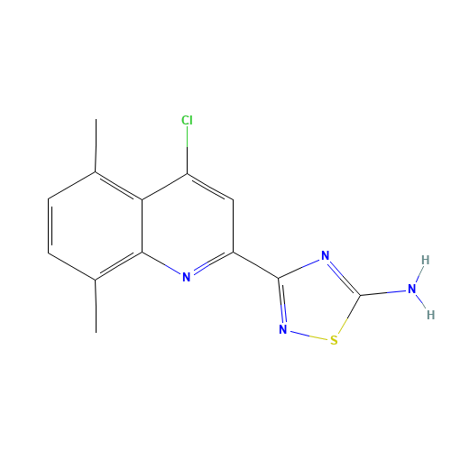 3-(4-chloro-5,8-dimethylquinolin-2-yl)-1,2,4-thiadiazol-5-amine (CAS: 1179362-88-9) - Chemical Structure and Molecular Formula 