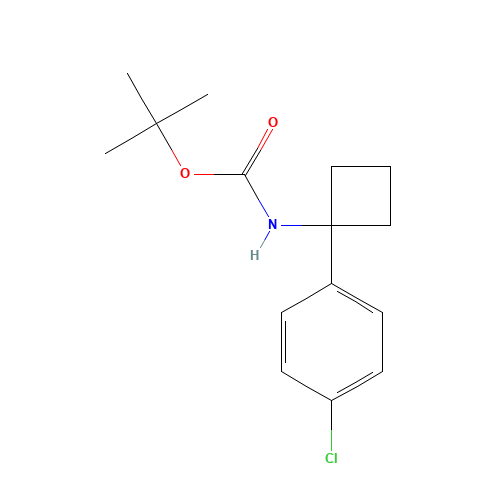 tert-butyl N-[1-(4-chlorophenyl)cyclobutyl]carbamate (CAS: 1032349-96-4) - Chemical Structure and Molecular Formula 
