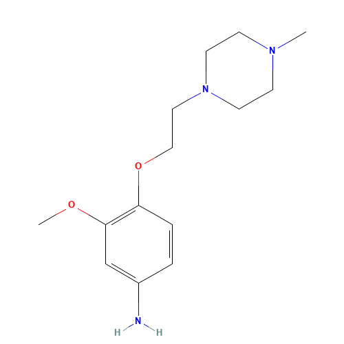 3-methoxy-4-[2-(4-methylpiperazin-1-yl)ethoxy]aniline (CAS: 835633-55-1) - Chemical Structure and Molecular Formula 
