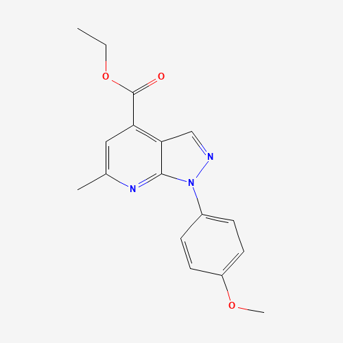 ethyl 1-(4-methoxyphenyl)-6-methylpyrazolo[3,4-b]pyridine-4-carboxylate (CAS: 1417332-85-4) - Chemical Structure and Molecular Formula 