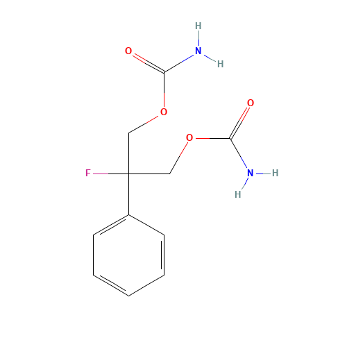 (3-carbamoyloxy-2-fluoro-2-phenylpropyl) carbamate (CAS: 726-99-8) - Chemical Structure and Molecular Formula 