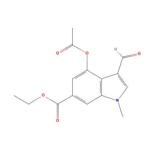 ethyl 4-acetyloxy-3-formyl-1-methylindole-6-carboxylate (CAS: 1180526-11-7) - Chemical Structure and Molecular Formula 