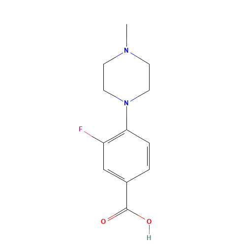 3-fluoro-4-(4-methylpiperazin-1-yl)benzoic acid (CAS: 250683-76-2) - Chemical Structure and Molecular Formula 