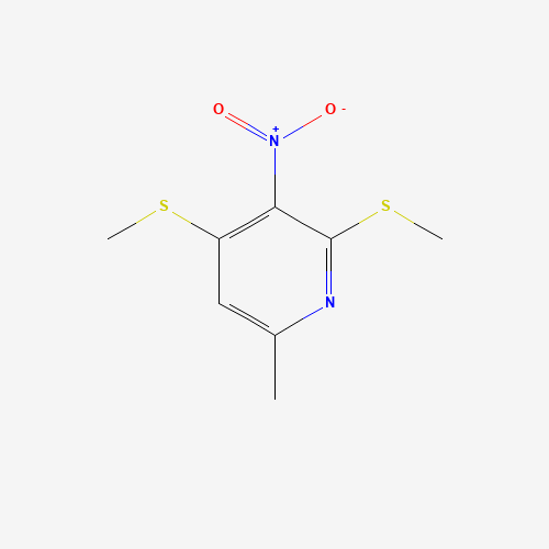 6-methyl-2,4-bis(methylsulfanyl)-3-nitropyridine (CAS: 134992-24-8) - Chemical Structure and Molecular Formula 