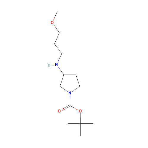 tert-butyl 3-(3-methoxypropylamino)pyrrolidine-1-carboxylate (CAS: 887587-38-4) - Chemical Structure and Molecular Formula 
