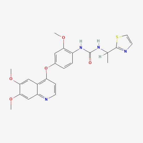 1-[4-(6,7-dimethoxyquinolin-4-yl)oxy-2-methoxyphenyl]-3-[1-(1,3-thiazol-2-yl)ethyl]urea (CAS: 623142-96-1) - Related Chemical Product