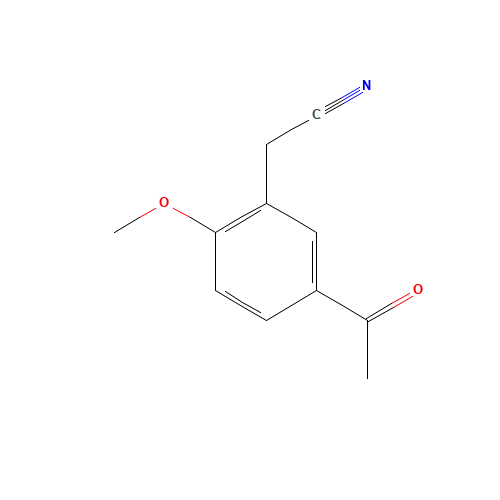 2-(5-acetyl-2-methoxyphenyl)acetonitrile (CAS: 403499-85-4) - Chemical Structure and Molecular Formula 