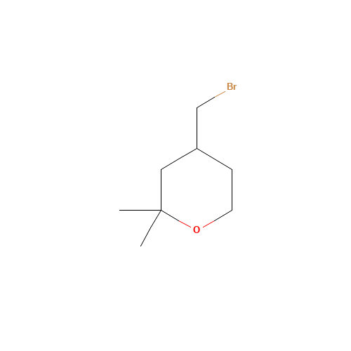 4-(bromomethyl)-2,2-dimethyloxane (CAS: 1050494-70-6) - Chemical Structure and Molecular Formula 