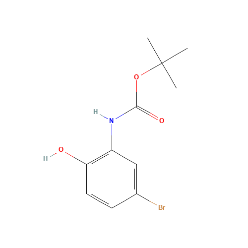 tert-butyl N-(5-bromo-2-hydroxyphenyl)carbamate (CAS: 719310-30-2) - Chemical Structure and Molecular Formula 