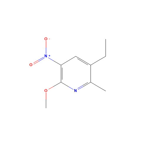 5-ethyl-2-methoxy-6-methyl-3-nitropyridine (CAS: 139394-00-6) - Chemical Structure and Molecular Formula 